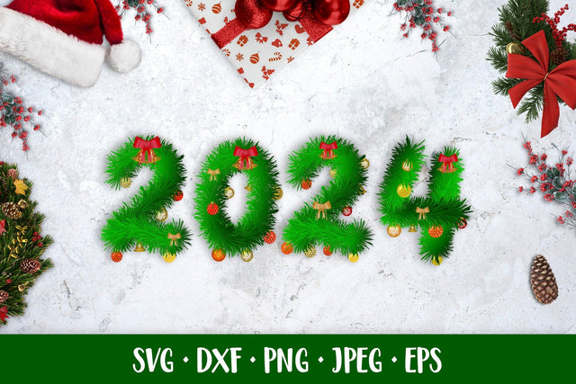 2024 made of fir branches with Christmas balls sublimation Sublimation LaBelezoka 