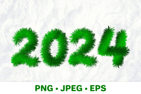 2024 numbers made of fir branches sublimation design Sublimation LaBelezoka 