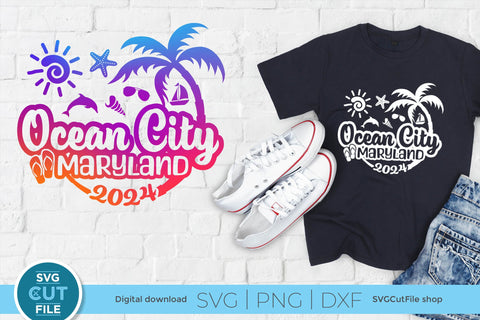 2024 Ocean City svg - Ocean City Maryland Vacation or Trip Design SVG SVG Cut File 