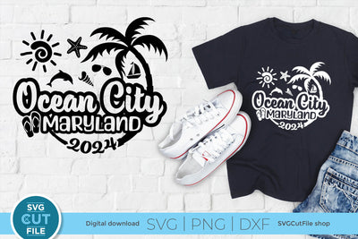 2024 Ocean City svg - Ocean City Maryland Vacation or Trip Design SVG SVG Cut File 