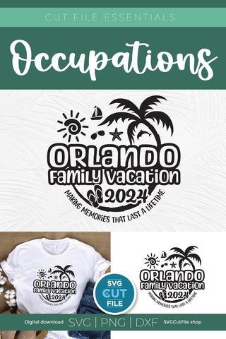 2024 Orlando Family Vacation svg - Orlando FL Vacation or Trip Design SVG SVG Cut File 