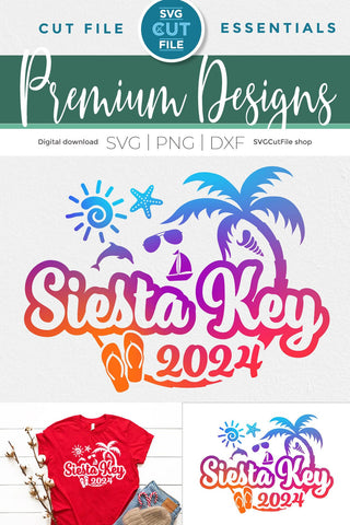 2024 Siesta Key svg - Siesta Key Beach Florida Vacation or Trip Design SVG SVG Cut File 