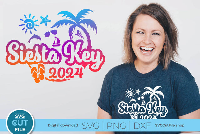 2024 Siesta Key svg - Siesta Key Beach Florida Vacation or Trip Design SVG SVG Cut File 