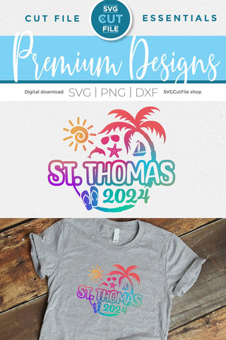 2024 St. Thomas svg - St. Thomas Vacation or Trip Design SVG SVG Cut File 