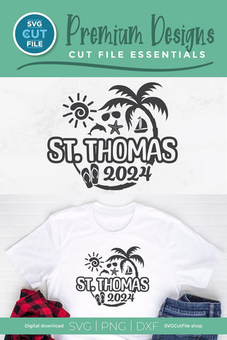 2024 St. Thomas svg - St. Thomas Vacation or Trip Design SVG SVG Cut File 