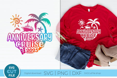 2025 Anniversary Cruise Vacation or Trip Design for Husband and Wife SVG SVG Cut File 