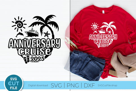 2025 Anniversary Cruise Vacation or Trip Design for Husband and Wife SVG SVG Cut File 