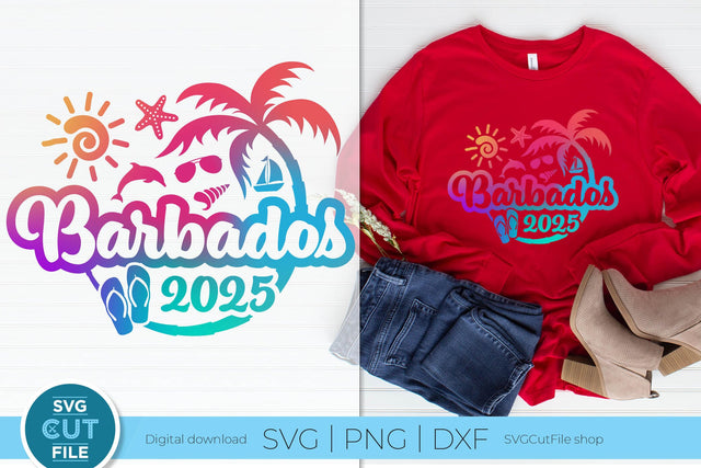 2025 Barbados svg - Barbados Vacation or Trip Design SVG SVG Cut File 