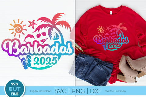 2025 Barbados svg - Barbados Vacation or Trip Design SVG SVG Cut File 