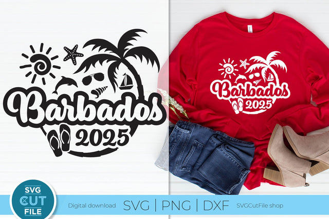 2025 Barbados svg - Barbados Vacation or Trip Design SVG SVG Cut File 