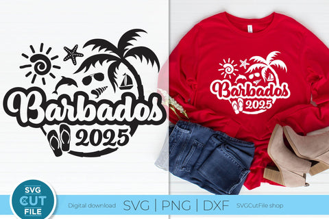 2025 Barbados svg - Barbados Vacation or Trip Design SVG SVG Cut File 