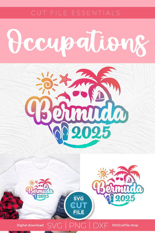 2025 Bermuda svg - Bermuda Vacation or Trip Design SVG SVG Cut File 