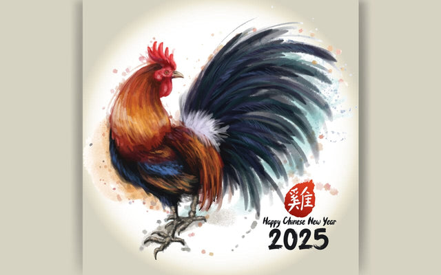 2025 Chinese New Year Rooster - Traditional Watercolor Art SVG naemmiah021 