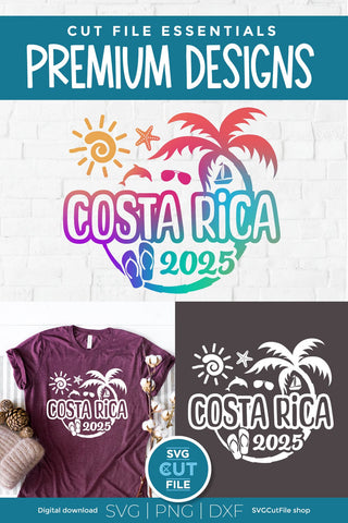 2025 Costa Rica svg - Costa Rica Vacation or Trip Design SVG SVG Cut File 