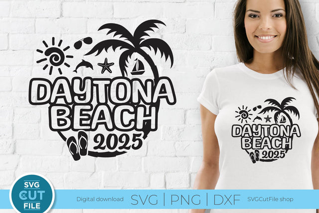 2025 Daytona Beach svg - Daytona Beach Florida Vacation or Trip Design SVG SVG Cut File 