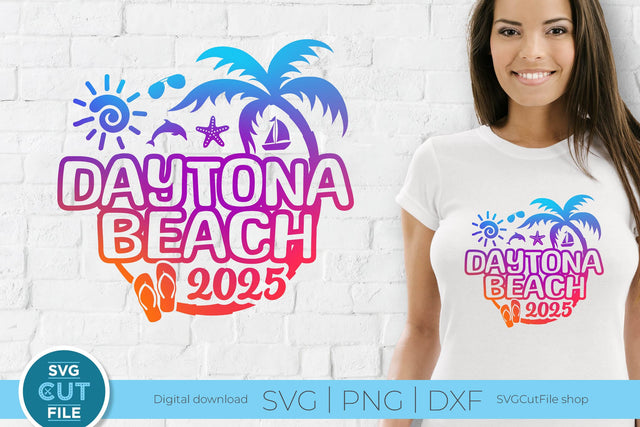 2025 Daytona Beach svg - Daytona Beach Florida Vacation or Trip Design SVG SVG Cut File 