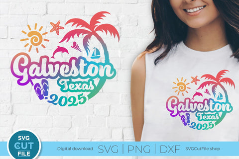 2025 Galveston Texas svg - Galveston TX Vacation or Trip Design SVG SVG Cut File 