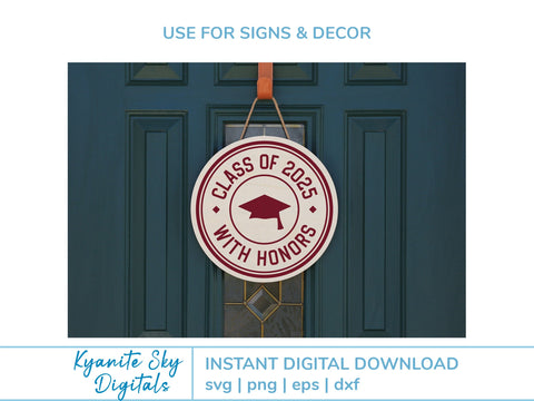 2025 Grad With Honors SVG Bundle round seal graduation clipart SVG Kyanite Sky Digitals 