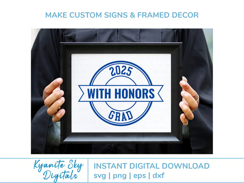 2025 Grad With Honors SVG Bundle round seal graduation clipart SVG Kyanite Sky Digitals 