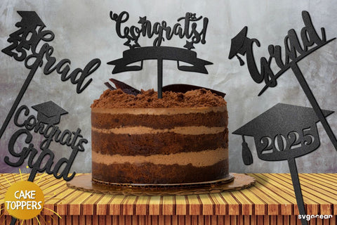 2025 Graduation Cake Topper Bundle SVG SvgOcean 