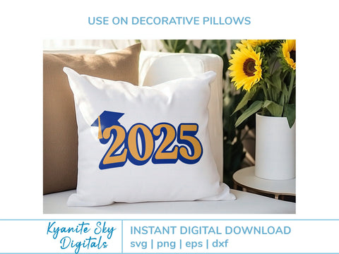 2025 Graduation SVG bundle senior class cap and tassel graphics SVG Kyanite Sky Digitals 