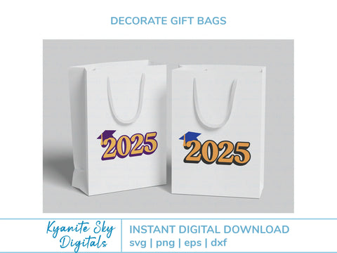 2025 Graduation SVG bundle senior class cap and tassel graphics SVG Kyanite Sky Digitals 