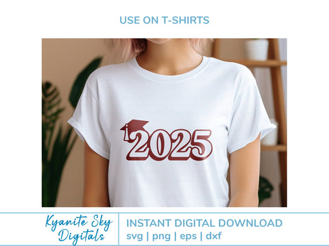 2025 Graduation SVG bundle senior class cap and tassel graphics SVG Kyanite Sky Digitals 