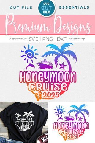 2025 Honeymoon Vacation or Trip Design for Newly Married Husband and Wife SVG SVG Cut File 