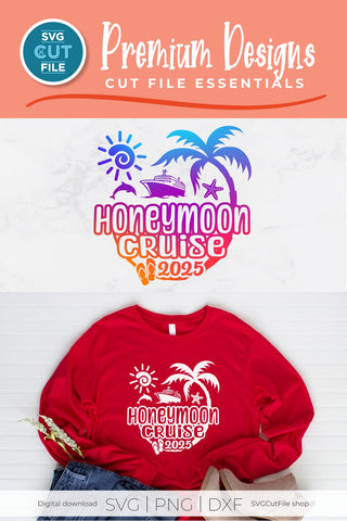 2025 Honeymoon Vacation or Trip Design for Newly Married Husband and Wife SVG SVG Cut File 