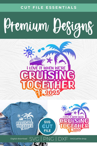 2025 Husband and Wife Cruise Trip svg - Anniversary Wifey and Hubby Cruising Together SVG SVG Cut File 