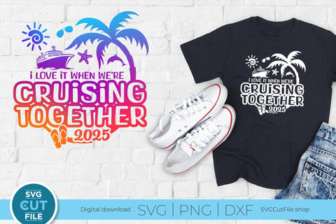 2025 Husband and Wife Cruise Trip svg - Anniversary Wifey and Hubby Cruising Together SVG SVG Cut File 