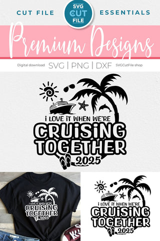2025 Husband and Wife Cruise Trip svg - Anniversary Wifey and Hubby Cruising Together SVG SVG Cut File 