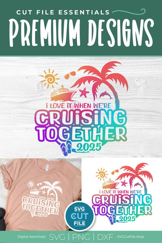 2025 Husband and Wife Cruise Trip svg - Anniversary Wifey and Hubby Cruising Together SVG SVG Cut File 