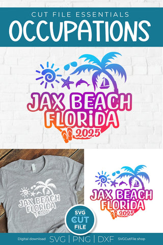 2025 Jax Beach svg - Jacksonville Beach Florida Trip SVG SVG Cut File 