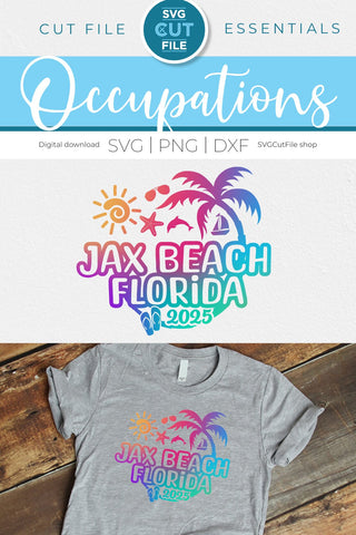 2025 Jax Beach svg - Jacksonville Beach Florida Trip SVG SVG Cut File 