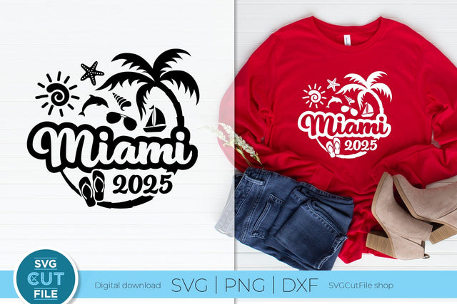 2025 Miami Florida svg - Miami Florida Vacation or Trip Design SVG SVG Cut File 