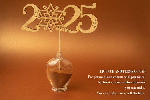 2025 New Year Vector File for Laser Cutter. SVG MaramadeLaser 