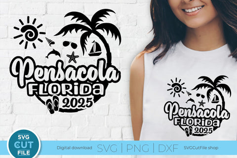 2025 Pensacola Florida svg - Pensacola FL Vacation or Trip Design SVG SVG Cut File 