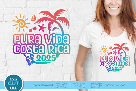 2025 Pura Vida Costa Rica svg - Costa Rica Vacation or Trip Design SVG SVG Cut File 