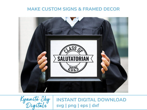 2025 Salutatorian SVG Bundle round seal graduation clipart SVG Kyanite Sky Digitals 