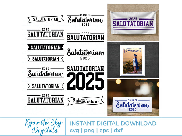 2025 Salutatorian SVG Grad Bundle vol.2 cut files clipart SVG Kyanite Sky Digitals 