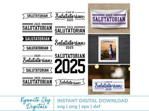 2025 Salutatorian SVG Grad Bundle vol.2 cut files clipart SVG Kyanite Sky Digitals 
