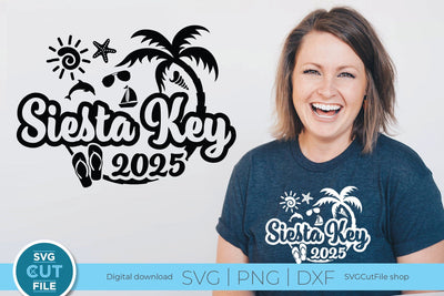 2025 Siesta Key svg - Siesta Key Beach Florida Vacation or Trip Design SVG SVG Cut File 