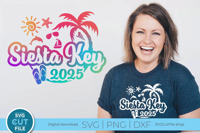 2025 Siesta Key svg - Siesta Key Beach Florida Vacation or Trip Design SVG SVG Cut File 