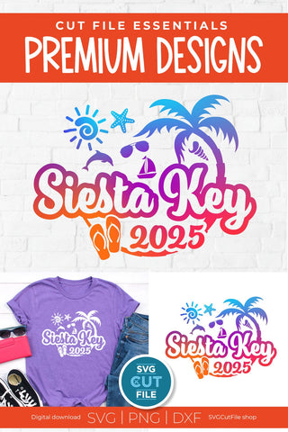 2025 Siesta Key svg - Siesta Key Beach Florida Vacation or Trip Design SVG SVG Cut File 