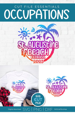 2025 St. Augustine Beach svg - Saint Augustine Florida Trip or Vacation SVG SVG Cut File 