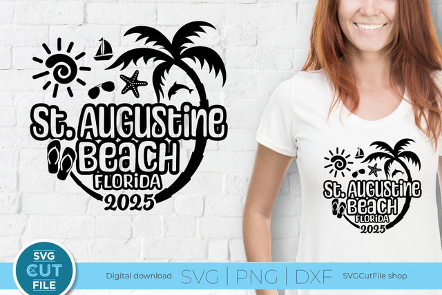 2025 St. Augustine Beach svg - Saint Augustine Florida Trip or Vacation SVG SVG Cut File 