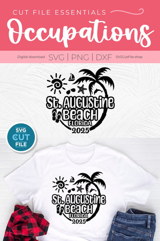 2025 St. Augustine Beach svg - Saint Augustine Florida Trip or Vacation SVG SVG Cut File 