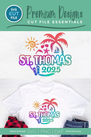 2025 St. Thomas svg - St. Thomas Vacation or Trip Design SVG SVG Cut File 