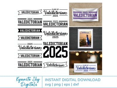 2025 Valedictorian SVG Grad Bundle vol.2 cut files clipart SVG Kyanite Sky Digitals 